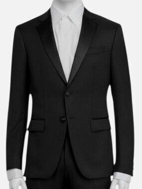 Hugo Boss Men's Black H-Huge Nested Wool Tuxedo Sport Coat Suit Jacket Size 36S